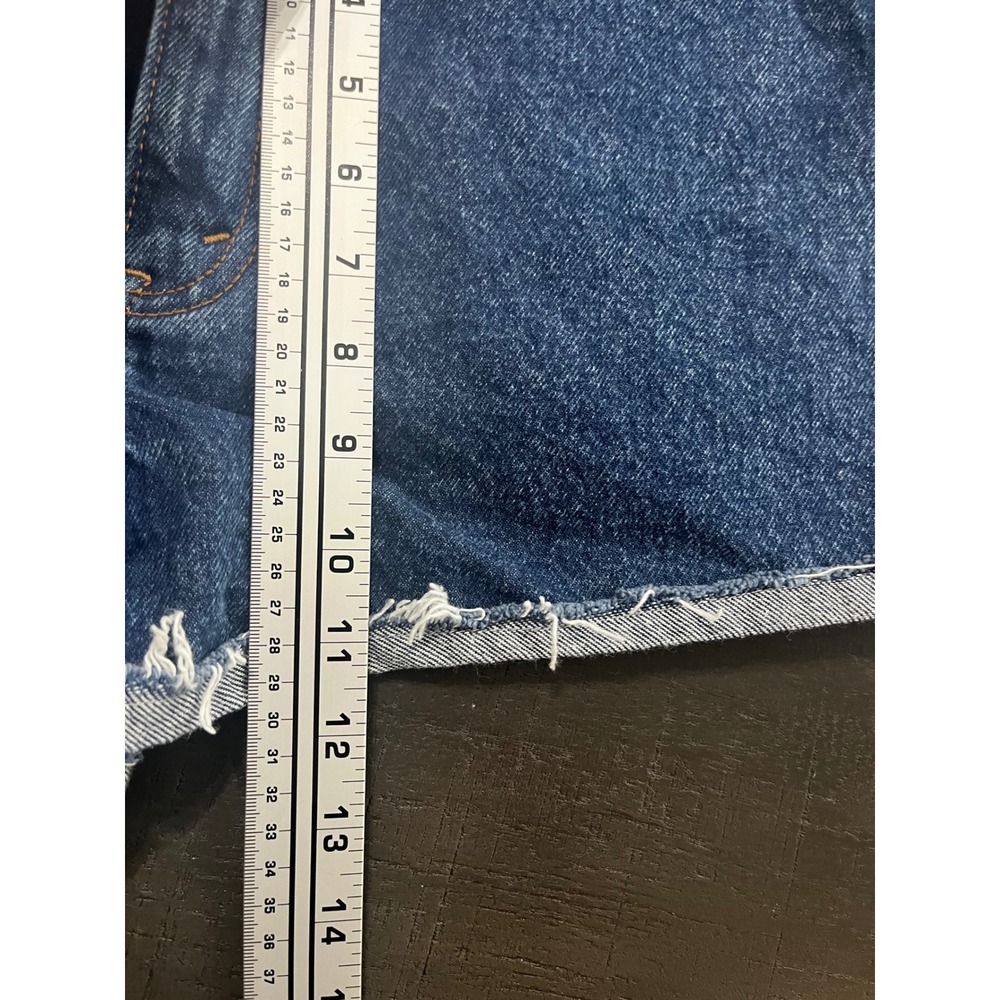 Abercrombie Fitch Annie High‎ Rise Short Denim Raw Hem Blue Womens Size 6 - Picture 5 of 7